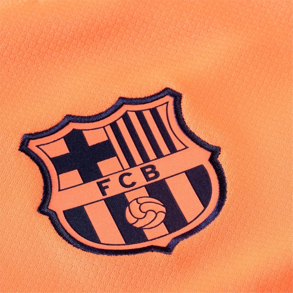 Camisa Barcelona III 25/26 Torcedor Total 90 Nike Masculina Laranja Azul Marinho