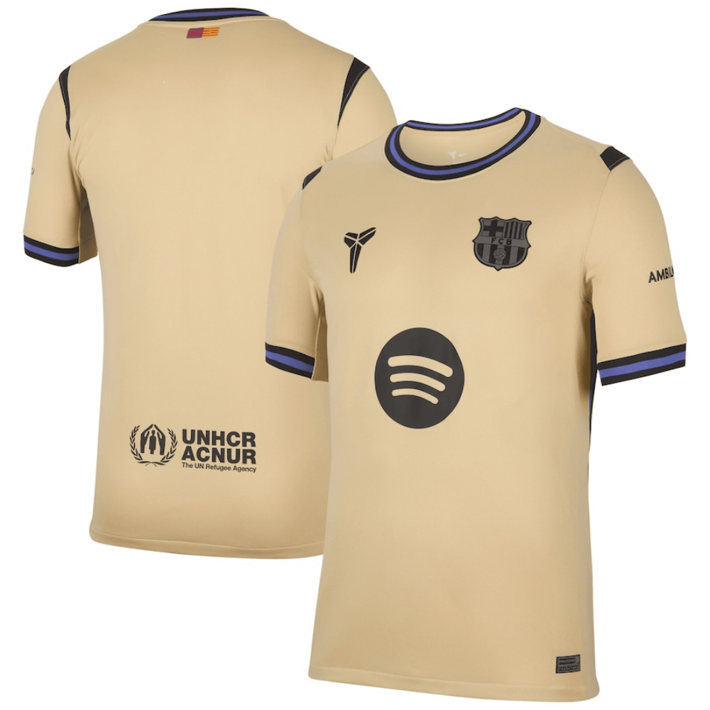 Camisa Futebol Barcelona II 25/26 Torcedor Kobe Bryant Gold Masculina