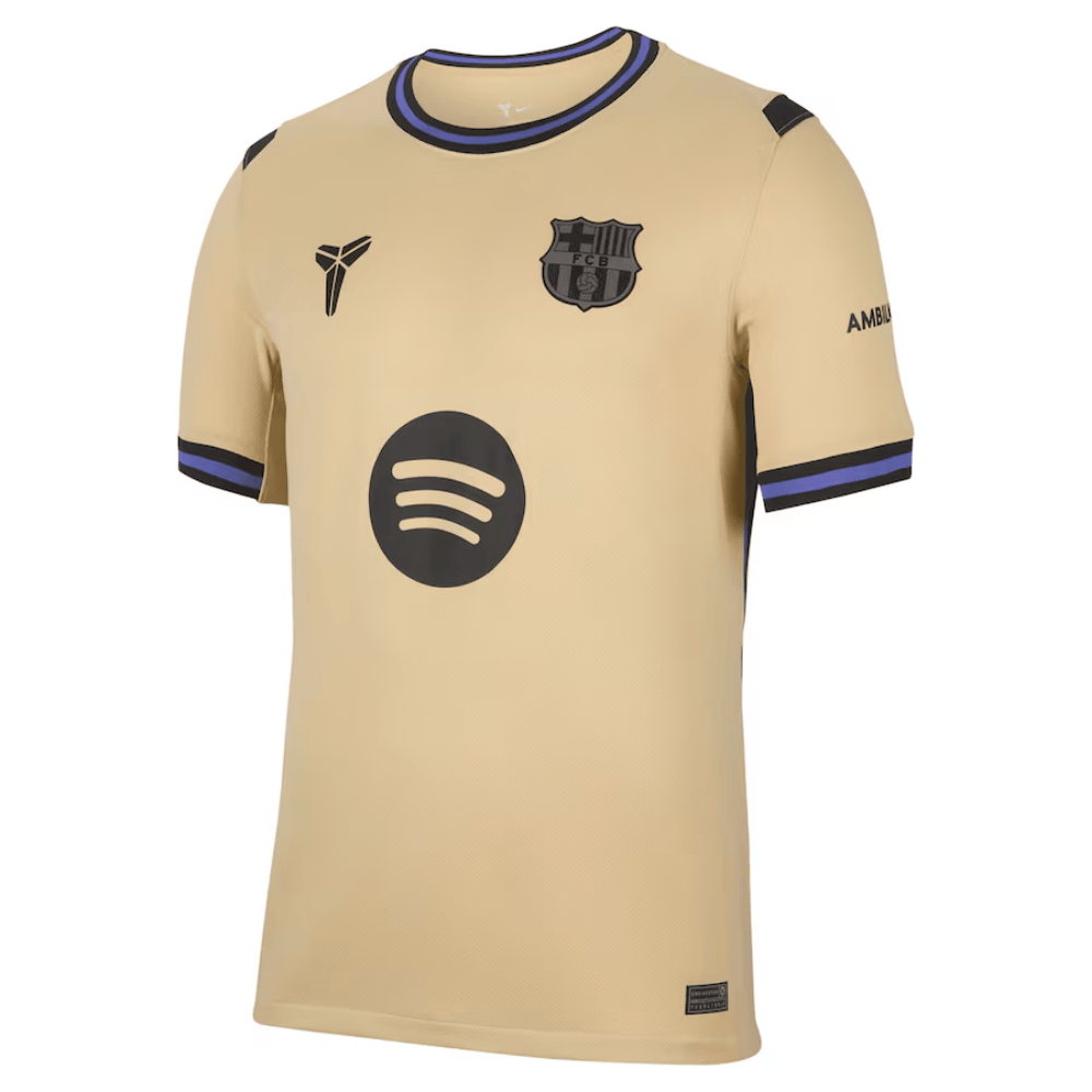 Camisa Futebol Barcelona II 25/26 Torcedor Kobe Bryant Gold Masculina