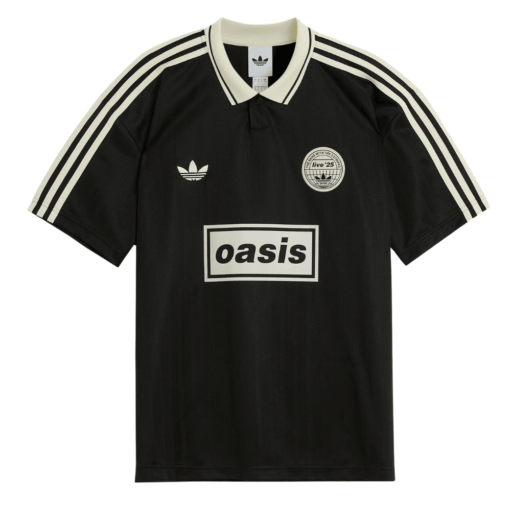 Camisa Futebol Comemorativa Live 25 Oasis x Adidas Torcedor Preta Masculina