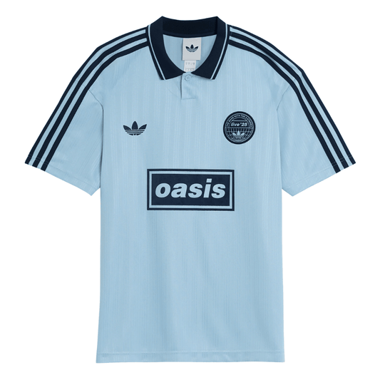 Camisa Futebol Comemorativa Live 25 Oasis x Adidas Torcedor Azul Céu Masculina