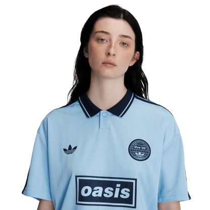Camisa Futebol Comemorativa Live 25 Oasis x Adidas Torcedor Azul Céu Masculina