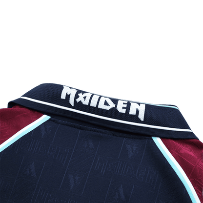 Camisa Futebol Retrô Collab West Ham x Iron Maiden 1999/2001 Torcedor Branca e Azul Masculina