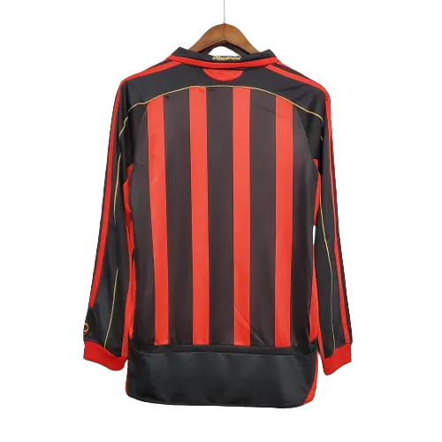 Camisa Futebol Manga Longa Retrô AC Milan 06/07 Torcedor Listrada Masculino