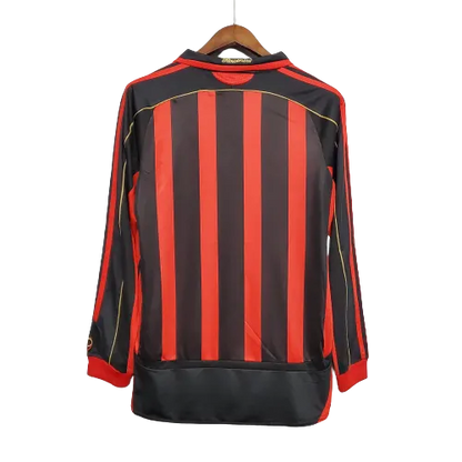 Camisa Futebol Manga Longa Retrô AC Milan 06/07 Torcedor Listrada Masculino