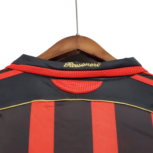 Camisa Futebol Manga Longa Retrô AC Milan 06/07 Torcedor Listrada Masculino