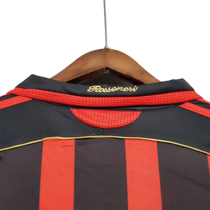 Camisa Futebol Manga Longa Retrô AC Milan 06/07 Torcedor Listrada Masculino