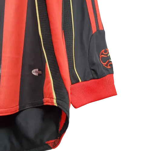 Camisa Futebol Manga Longa Retrô AC Milan 06/07 Torcedor Listrada Masculino