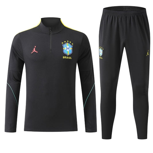 Conjunto Agasalho Seleção Brasileira Jaqueta e Calça Preta 2026