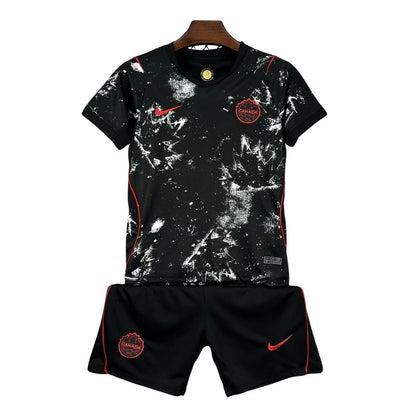 Kit Conjunto Infantil Canadá Away Copa do Mundo 2026 Preto